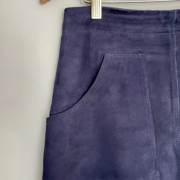 Whistles A-Line Suede Skirt, Navy, US 6 - Picture 2 of 9
